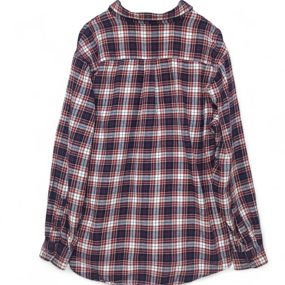Croft & Barrow Mens XL Plaid Flannel Shirt Navy Red 100% Cotton Button Up Cabin - Picture 3 of 11